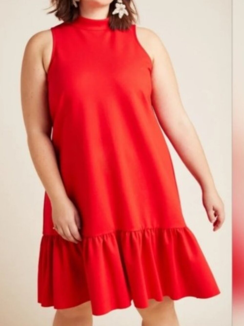Anthropologie Alissa Swing Bright Red Dress Size 1X Maeve